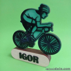 figura silueta ciclista personalizada