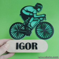 figura silueta ciclista personalizada