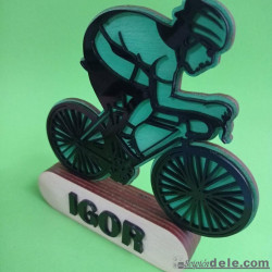 figura silueta ciclista personalizada