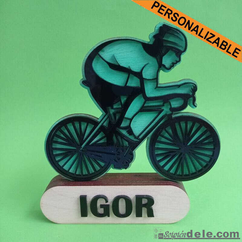 figura silueta ciclista personalizada