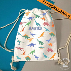 mochila saco personalizada dinosaurios