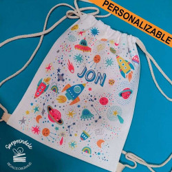 mochila saco personalizada espacio