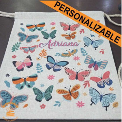 mochila saco personalizada mariposas