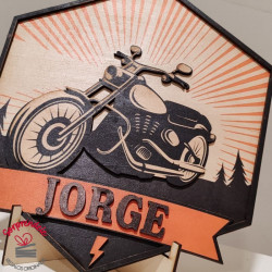 Placa moto personalizada madera