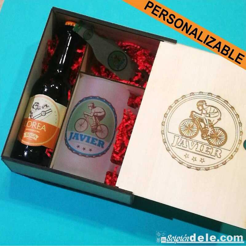 Caja Regalo Cerveza y Jarra personalizada